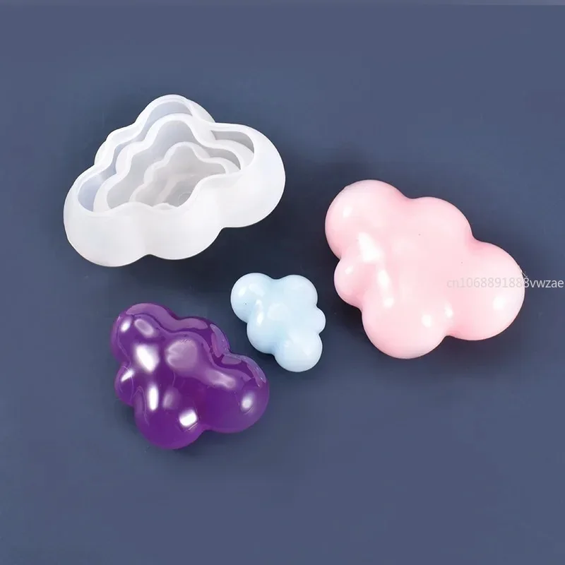 3D Silicone Mold Cloud Shape Chocolate Mousse Fondant Ice Cube Pudding Candy Soap Candle Molds Baking Cake Decoration Tool S/M/L