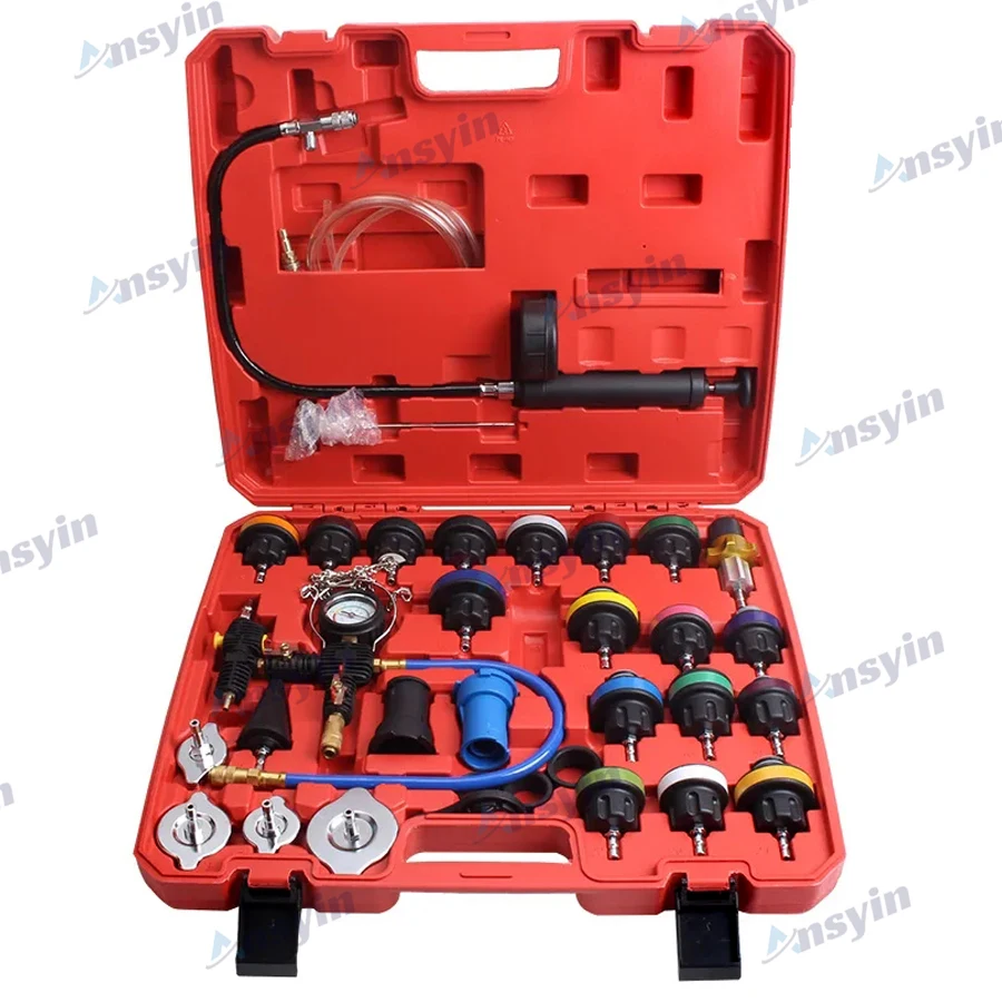 28Pcs Universal Radiator Pressure Tester Vacuum Type Cooling System Test Detector Set Testeur Refroidissement