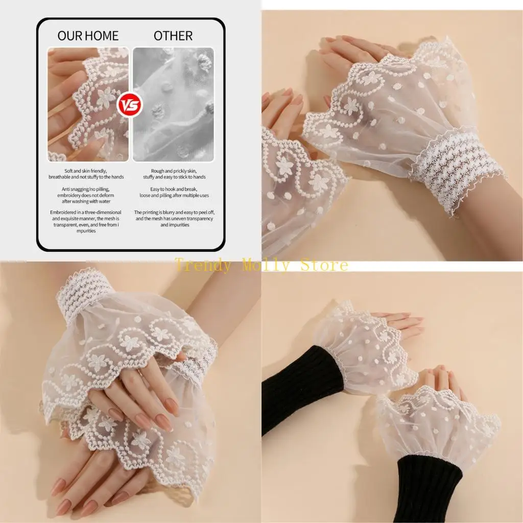 n5kb-レース手首袖口爪写真レースデザイン通気性のある生地