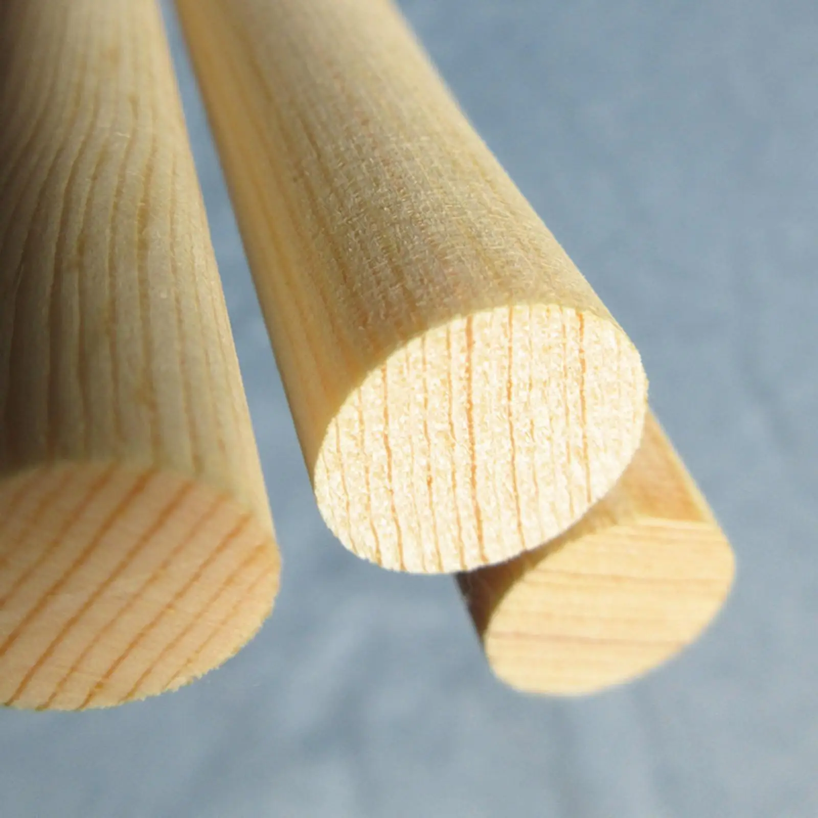 5 x 50 Stück Holzdübelstangen, Holzdübel, runde Holzstäbe zum Basteln, Makramee-Dübel, unlackierte Hartholzstäbe