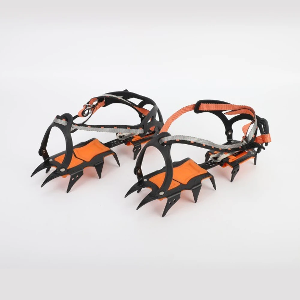 Crampones profesionales de 12 dientes para escalada en roca al aire libre, pesca en hielo, cubierta de zapato antideslizante para nieve, equipo antideslizante para montañismo, 12 dientes