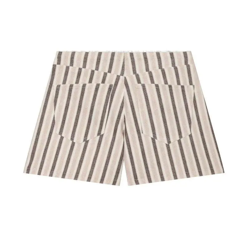 Women's Slim Fit Summer Denim Shorts High Waist Street Style Striped Edge Color Block Polyester Thin Three-quarter Length Shorts