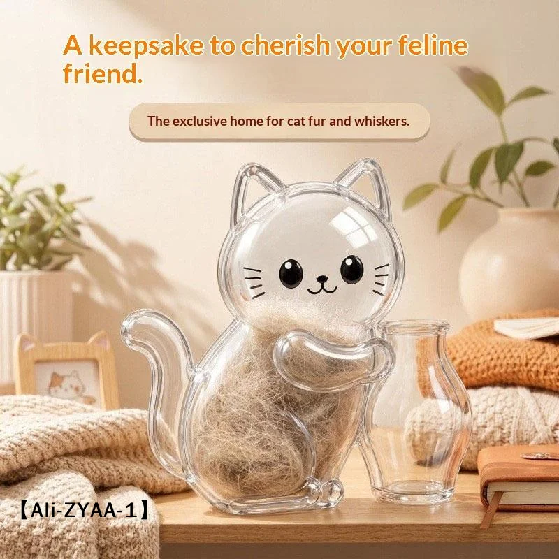 【A】Transparent Cat Hair Storage Refrigerator Pet Fur Keepsake Capsule DIY Souvenirs Cat Whiskers Collector Fridge Magnet