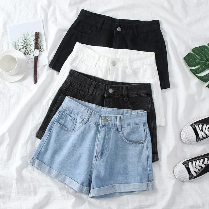Summer Female Classic Korean Thin Jeans Women Fashion High Waist Short Pants Hot Sale Girls Casual Denim Shorts