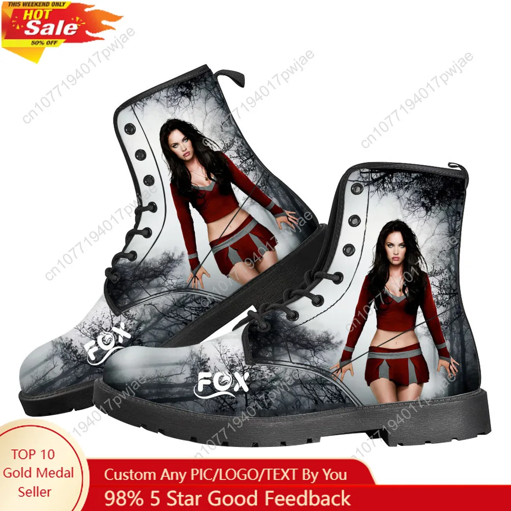 

Megan Fox Actor Singer Casual Boots Mens Womens Teenager Shoes Retro Street 3D Water proof Boot Outdoor Customize Made Boots