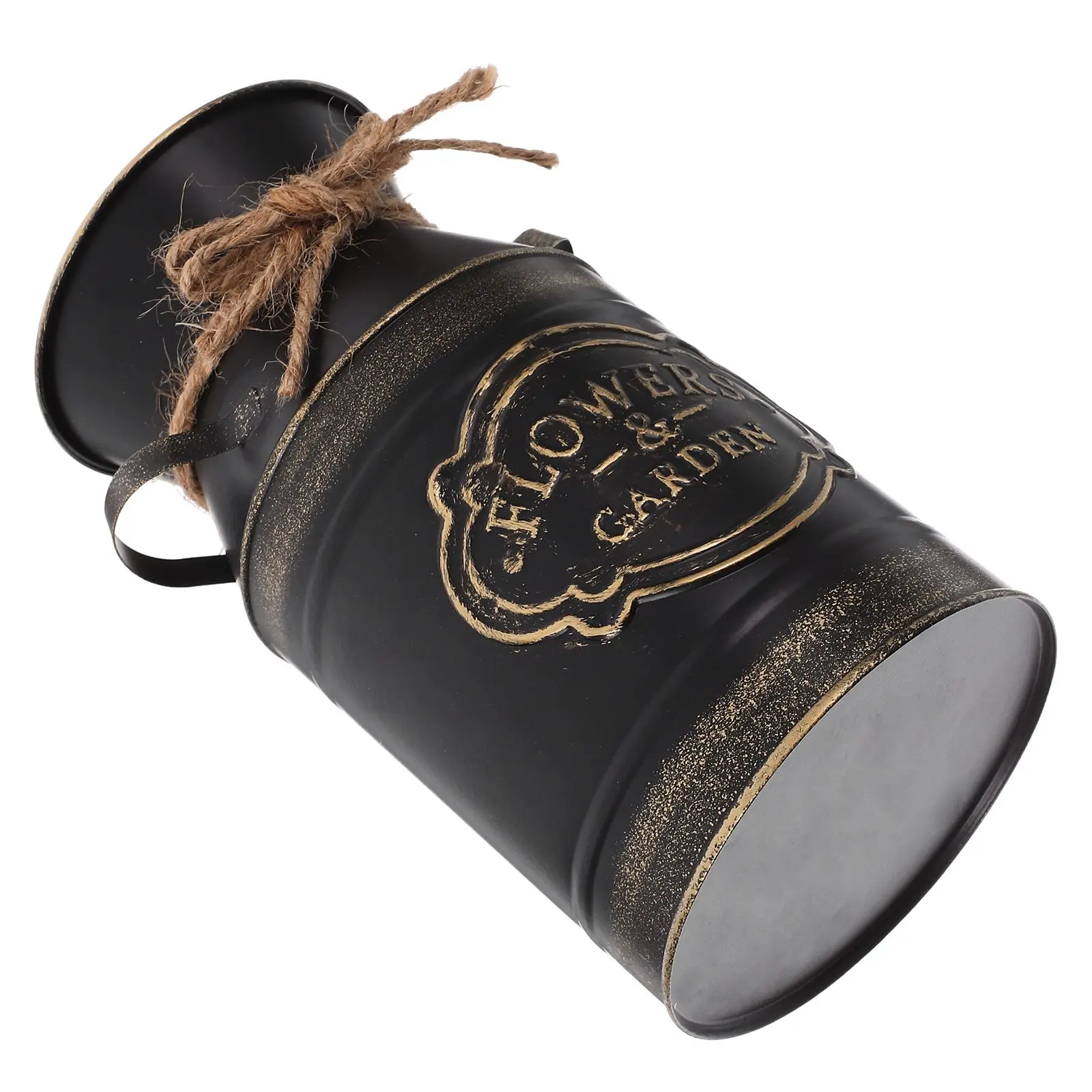 

Iron Vase Retro Jug Galvanized Small Bucket Dry Flowers Home Decor Bronze Desktop nament Flower Pot Metal Container