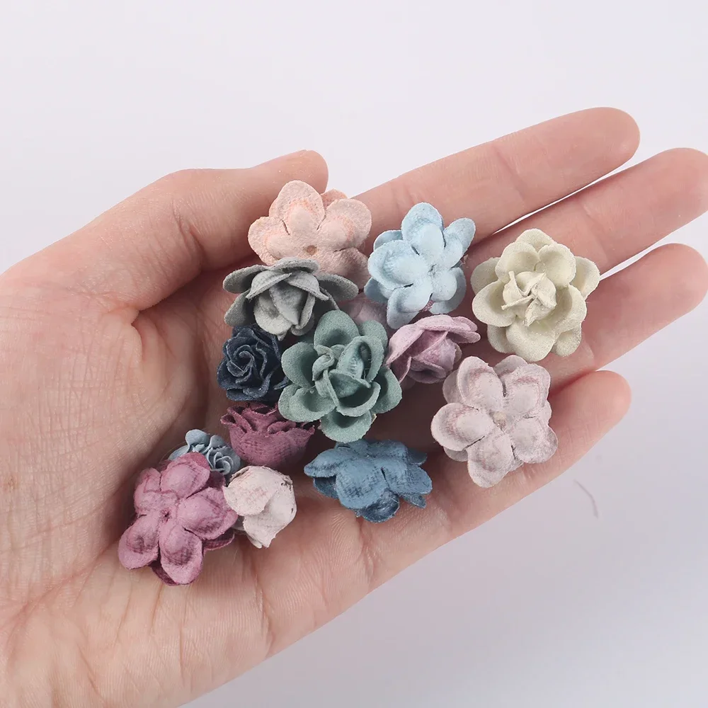 10pcs Multicolor Artificial Flowers Scrapbook Wedding Decoration Home Decor Marriage DIY Craft Wreath Hair Clips Accessories