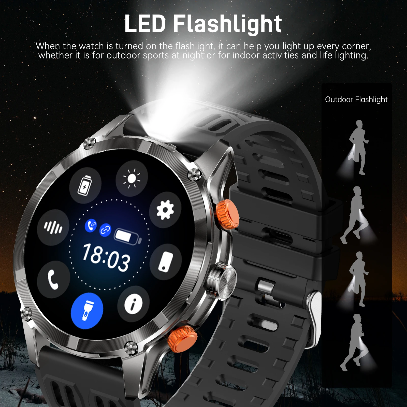 LaNikar 2025 Smart Watch IP67 Waterproof Original Design Sports Watch With calendar And Altitude Barometer LED Flashlight Call