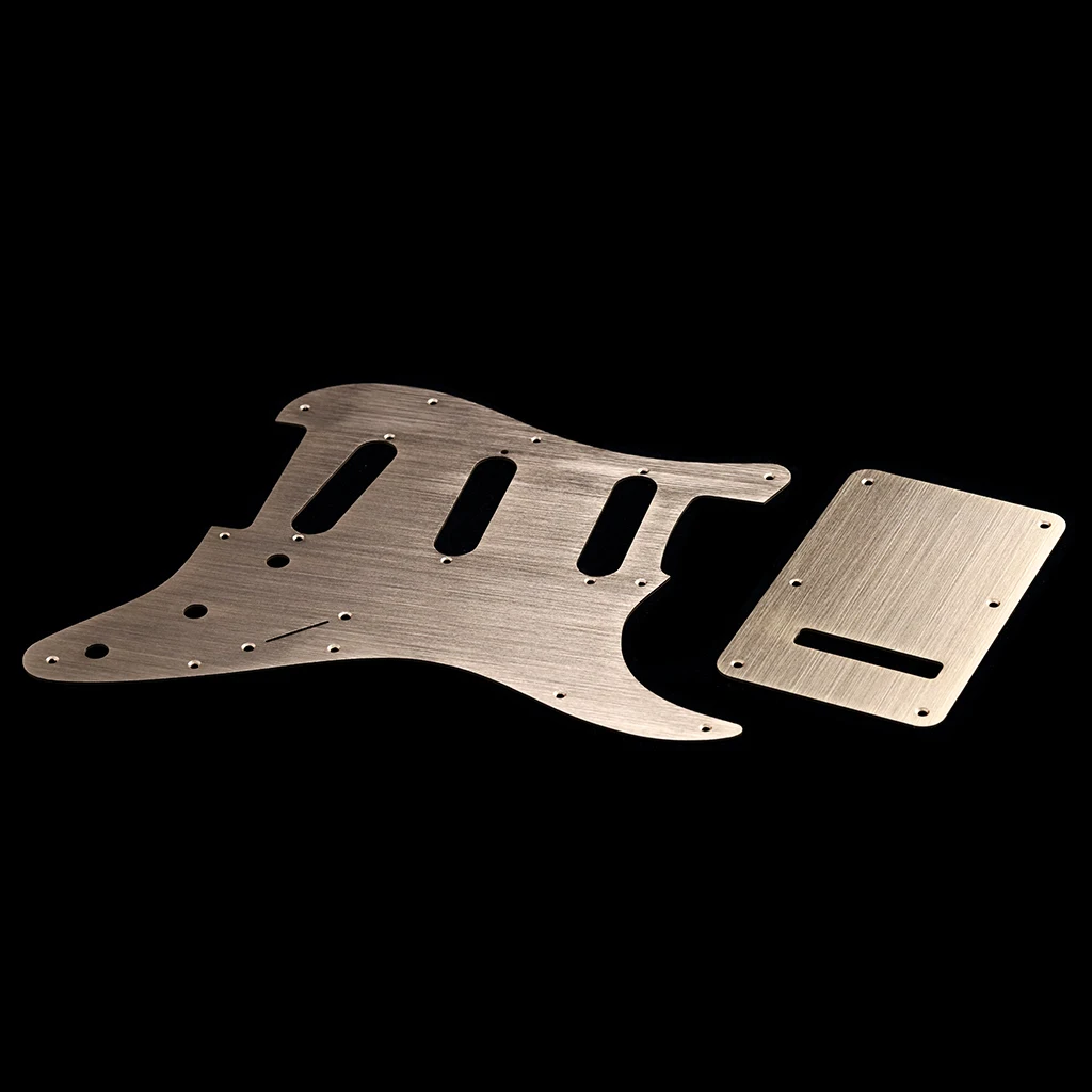 11-Hole Anodized Aluminum Electric Guitar SSS Pickguard for Fender Stratocaster ST Style Guitar Shield Plate with Back Cover