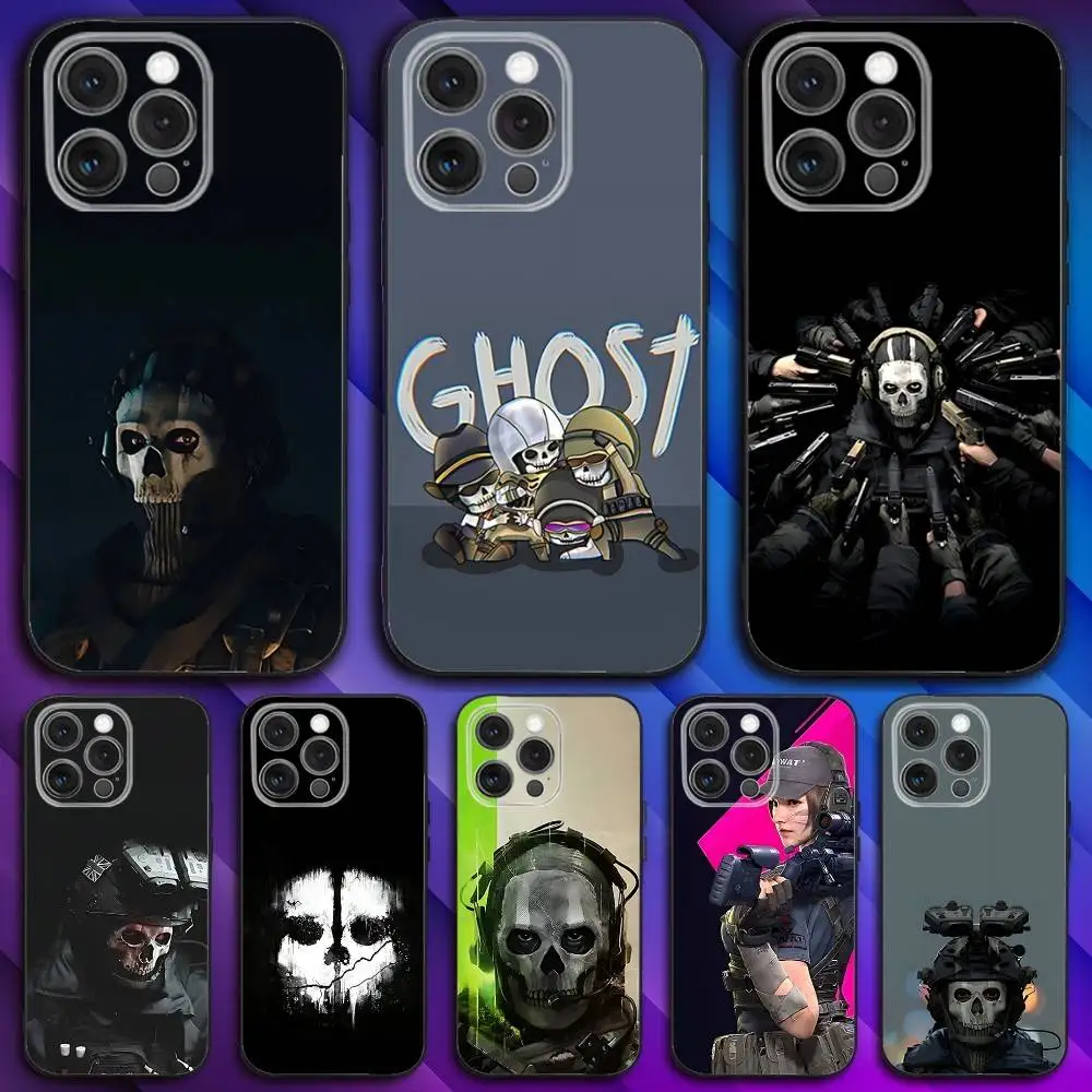 

COD Call Of Duty Ghosts Phone Case For iPhone 16,15,14,13,12,11,Pro,Max,Plus,X,XS,SE4,E,Mini,Soft Black Case