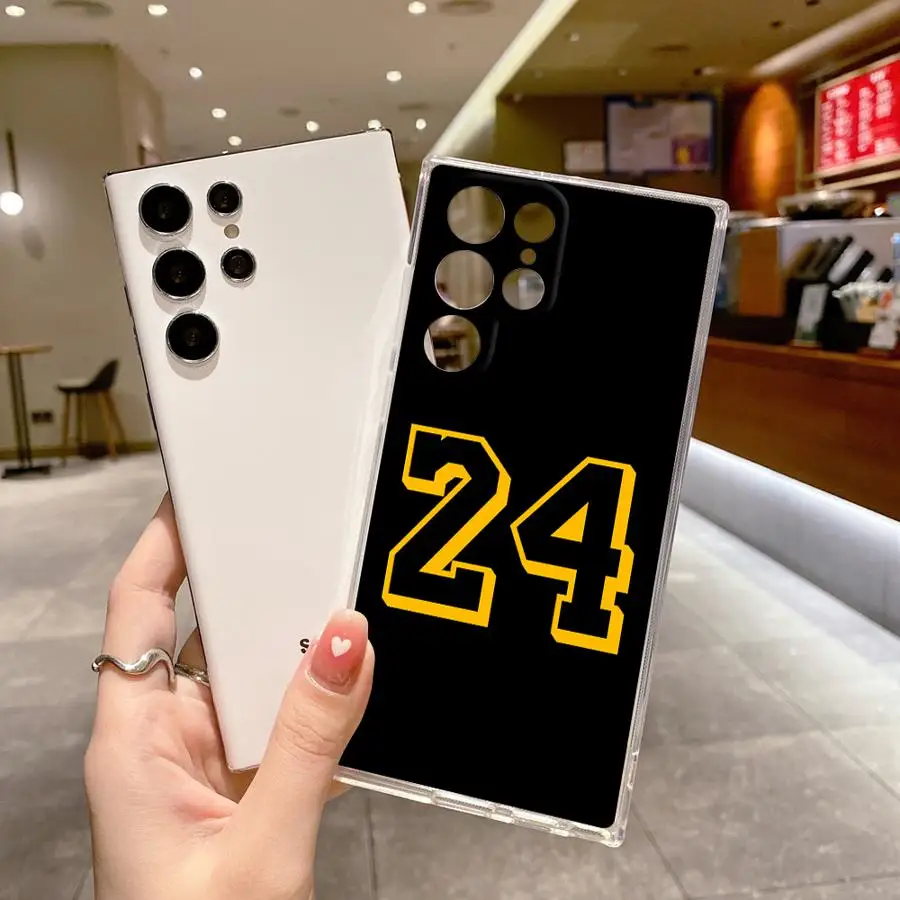 Basketball Number 23 24 Legend Case for Samsung Galaxy S22 S21 S25 Ultra S24 FE S10 Plus S23 S20 Note 10 20 Ultra Clear Soft