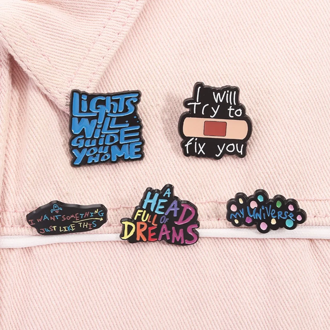 I Will Try to fix you Enamel Pin Creativity Tags Brooches Cartoon Decorative Collar Lapel Metal Badge Fashion Decor Jewelry Gift