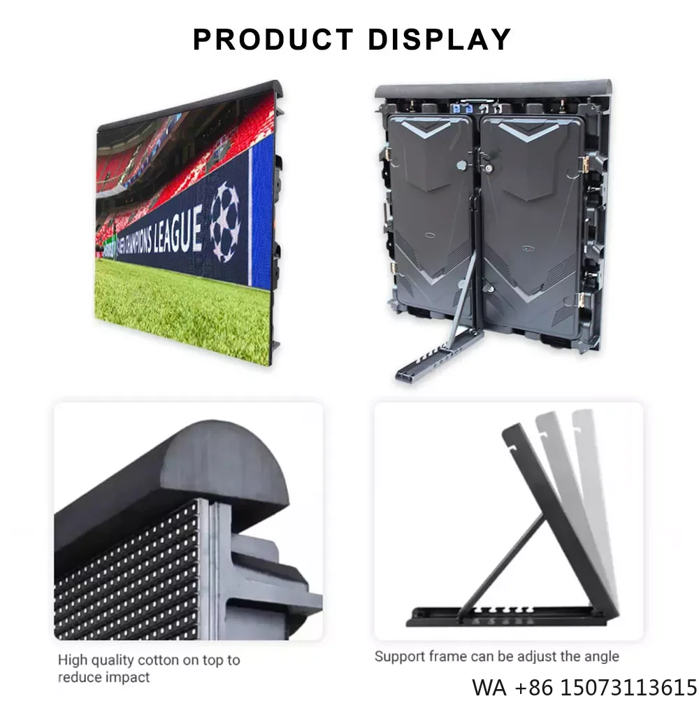 شاشة LED خارجية P10 - شاشة ثابتة مقاومة للماء مقاس 960 * 960 مم IP65 لملعب كرة القدم #3