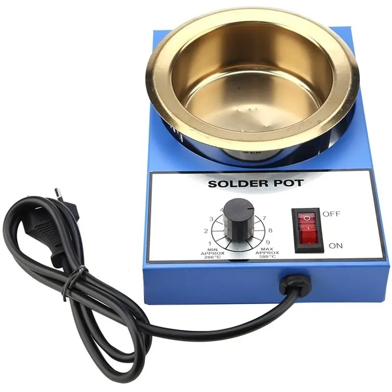 Adjustable Temperature Range 200-450° C Tin Melting Furnace Lead-Free Welding Soldering Bath Tool EU Plug Solder Stove Pot 150W
