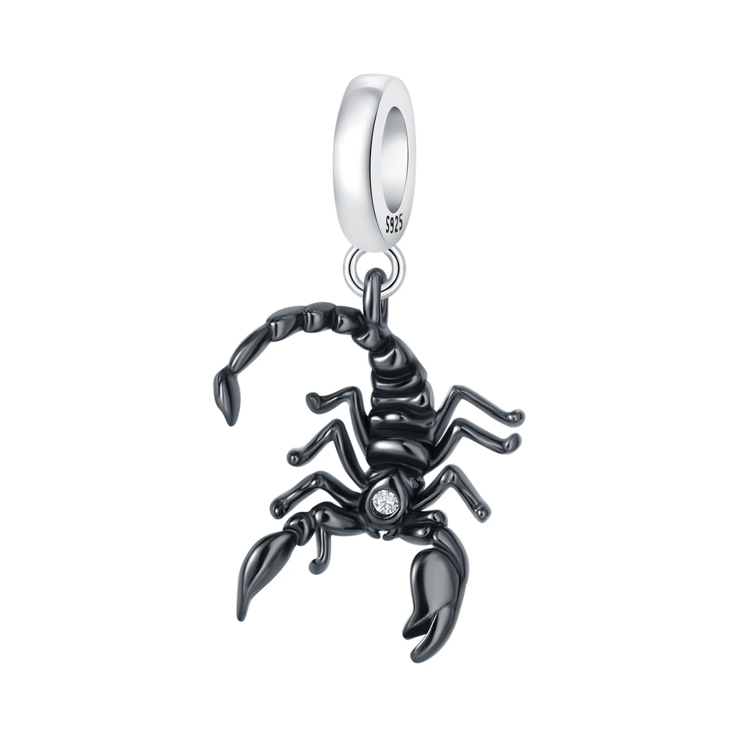 Orstarry 925 Sterling Silber Schwarzer Skorpion Tier-Anhänger Original Charms für Armbänder und Halsketten Schmuck Party DIY Geschenke