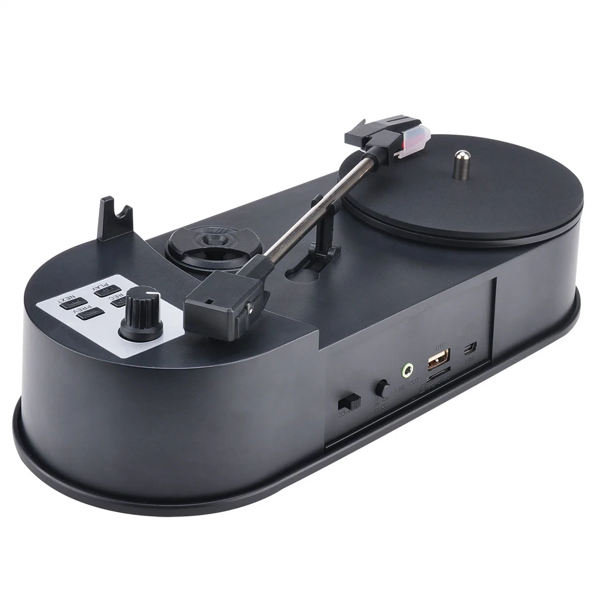 Direct-to-USB MP3 Converter, Mini Vinyl Record Player Dual Speed (33/45 RPM), ezcap613p