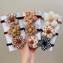 New Korea Fashion Flower Scrunchie Women Girls Elastic Hair Rubber Band Accessories Tie Hair Ring Rope Headdress Ponytail Holder