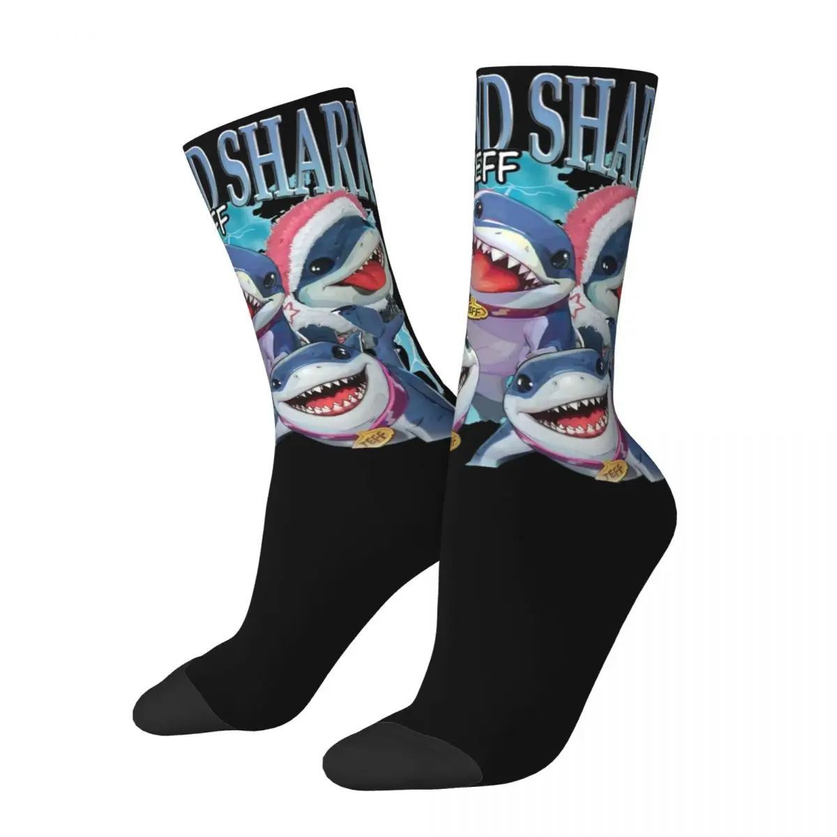 Retro Jeff The Land Shark Bootleg Merch Socks Cozy High Quality Crew Socks Soft for Womens Little Small Gifts