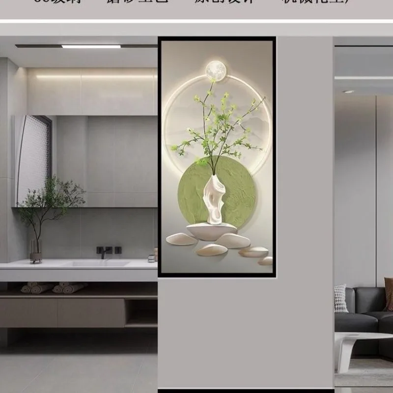 New art tempered glass bathroom half wall partition small apartment living room screen home shoe cabinet modern simplicity