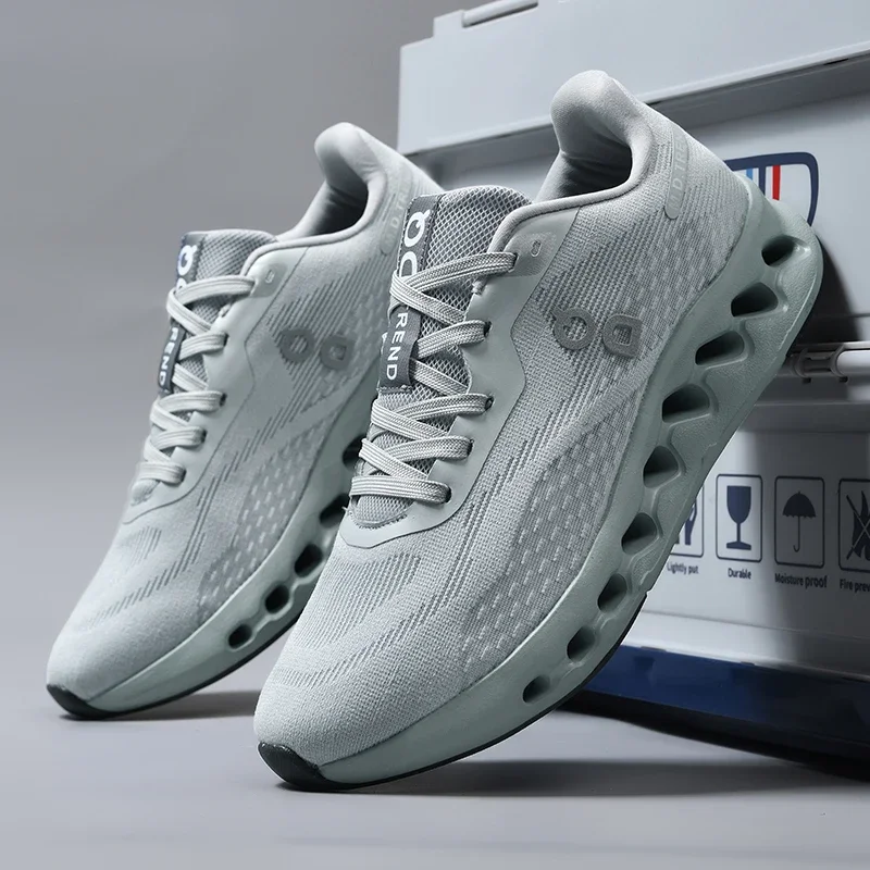 Nuevos zapatos para correr para hombre, zapatillas informales transpirables para caminar, cómodas zapatillas de ocio con cordones a la moda, mocasines con cuchilla, marca para exteriores