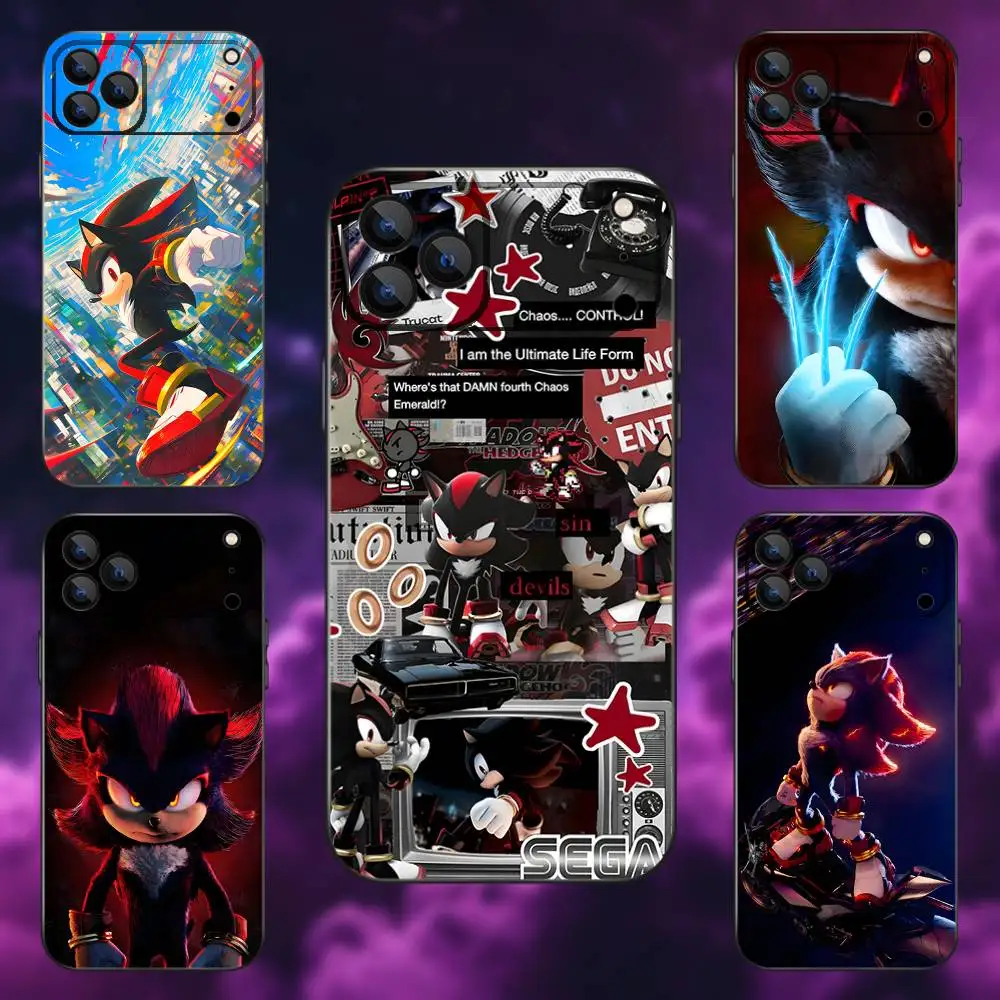 

Shadow The H-Hedgehog Phone Case For iPhone 17,16,15,14,13,12,Pro,Max,Plus,E,SE4,Air,Mini Black Soft Box