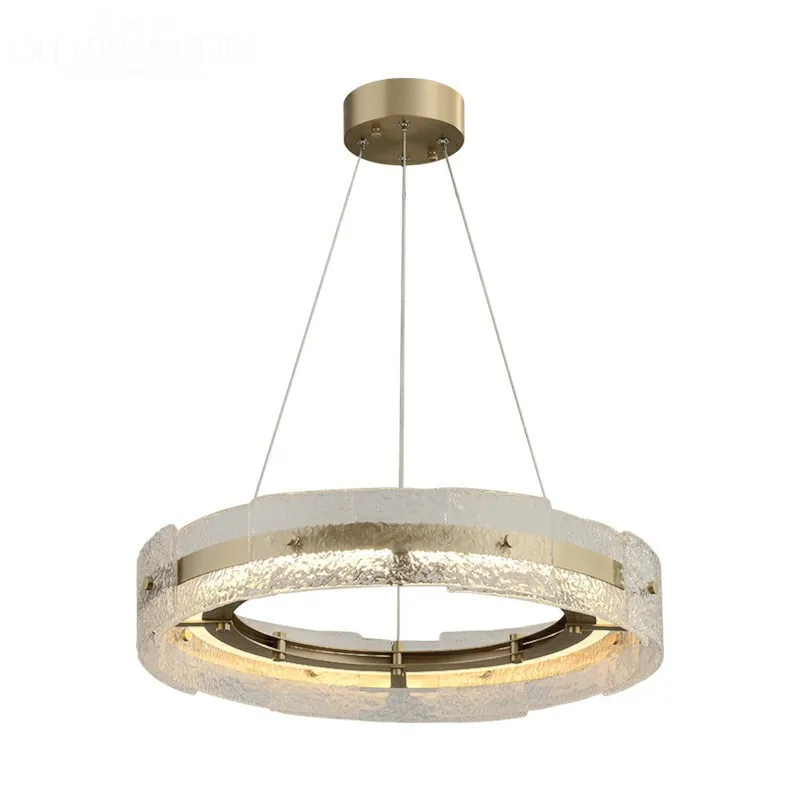 

Light luxury ring glass chandelier designer modern simple atmosphere living room dining room bedroom model room chandelier