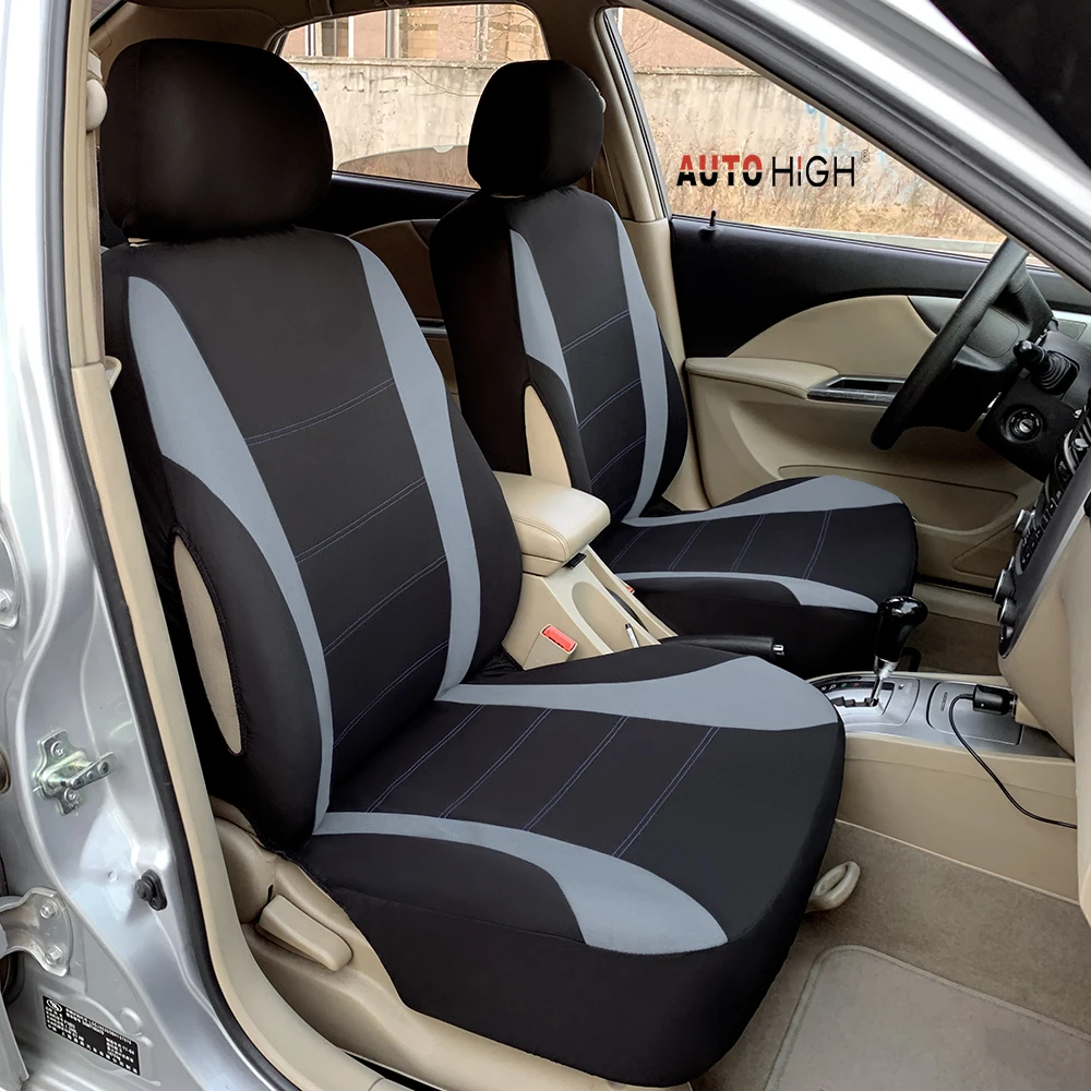 AUTO HIGH Universal Auto Seat Covers Full Set for Car Truck SUV Van Polyester Front & Rear Protector