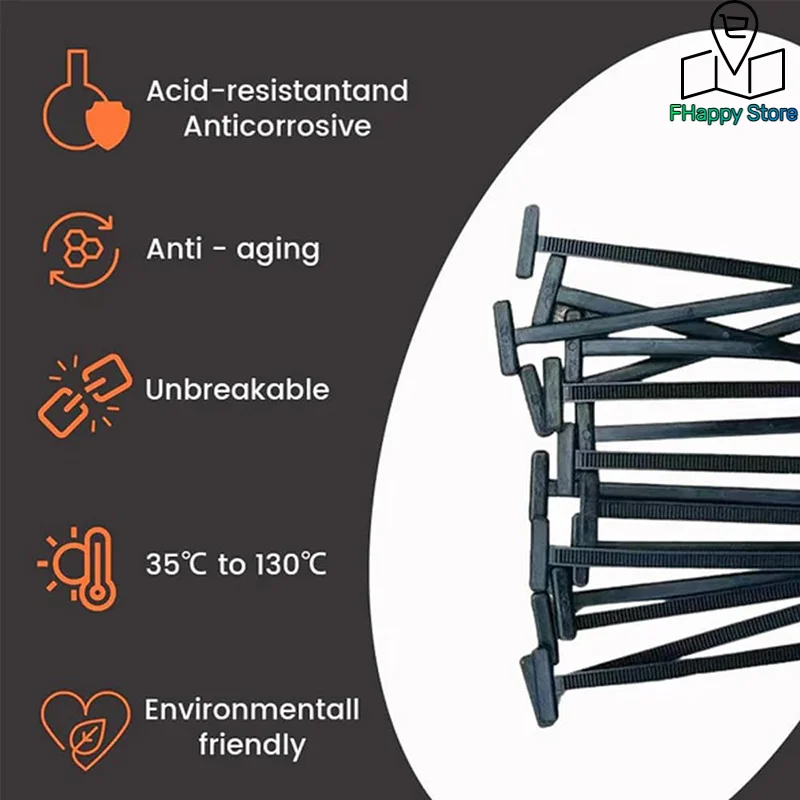 Cable Straps Heavy Duty Nylon Cable Tie Buckle With Pin Button Design For Car Repair Self-locking Zip Ties Holder Tool