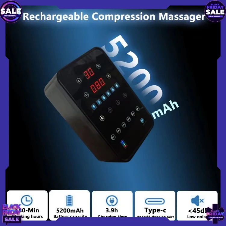Air Compression Massage Therapy Pressotherapy Machine Dvt Pump Sleeve 6 Chambers Foot and Leg Recovery Boots