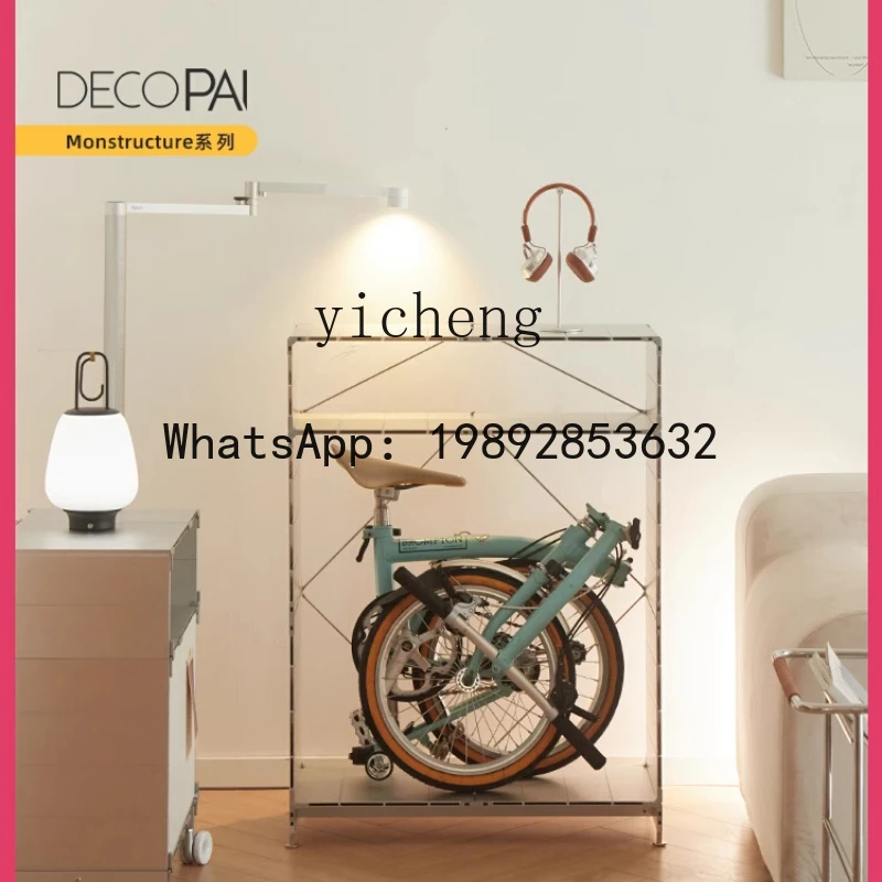 ABC  small cloth cabinet,  storage against the wall, multi-layer metal aluminum alloy, dining side floor rack