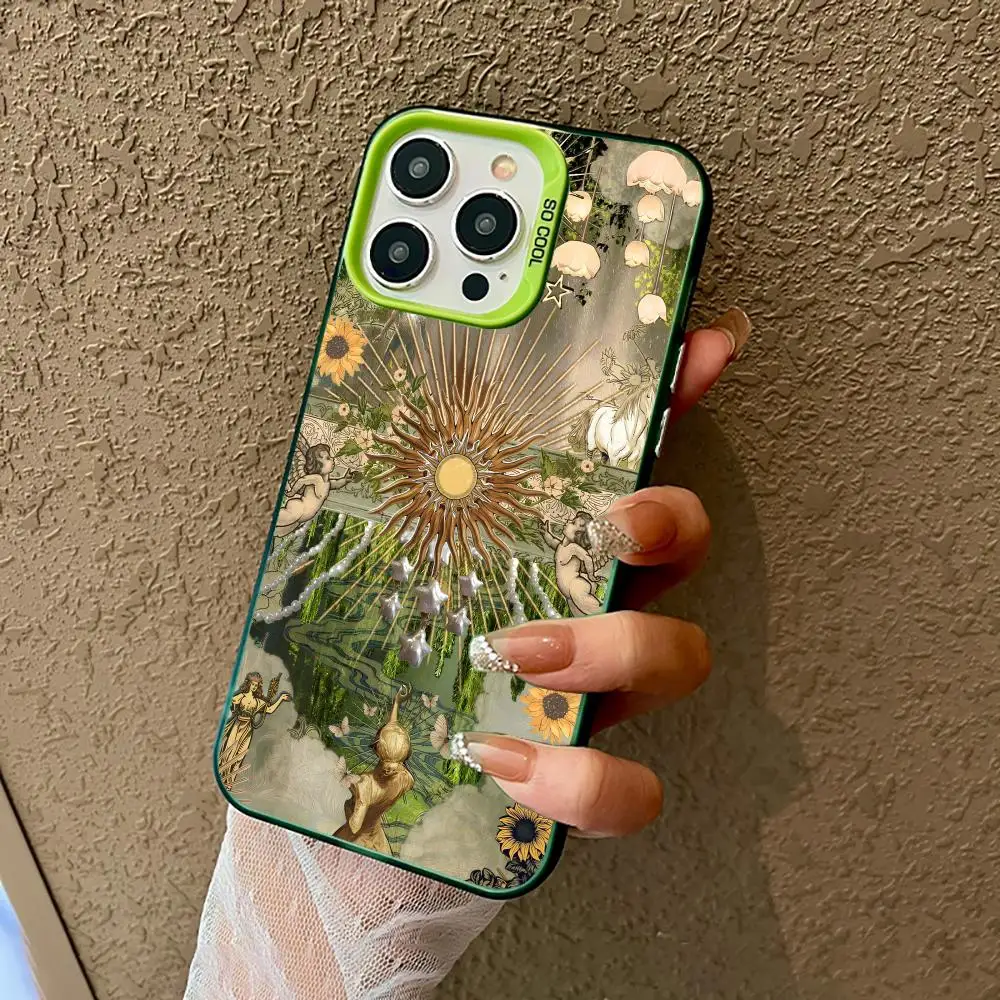 

Baby Angel Sun Green Mobile Phone Case Shockproof and Anti Slip Frosted Suitable for iPhone 16 15 14 13 12 11 Pro Max Plus Mini