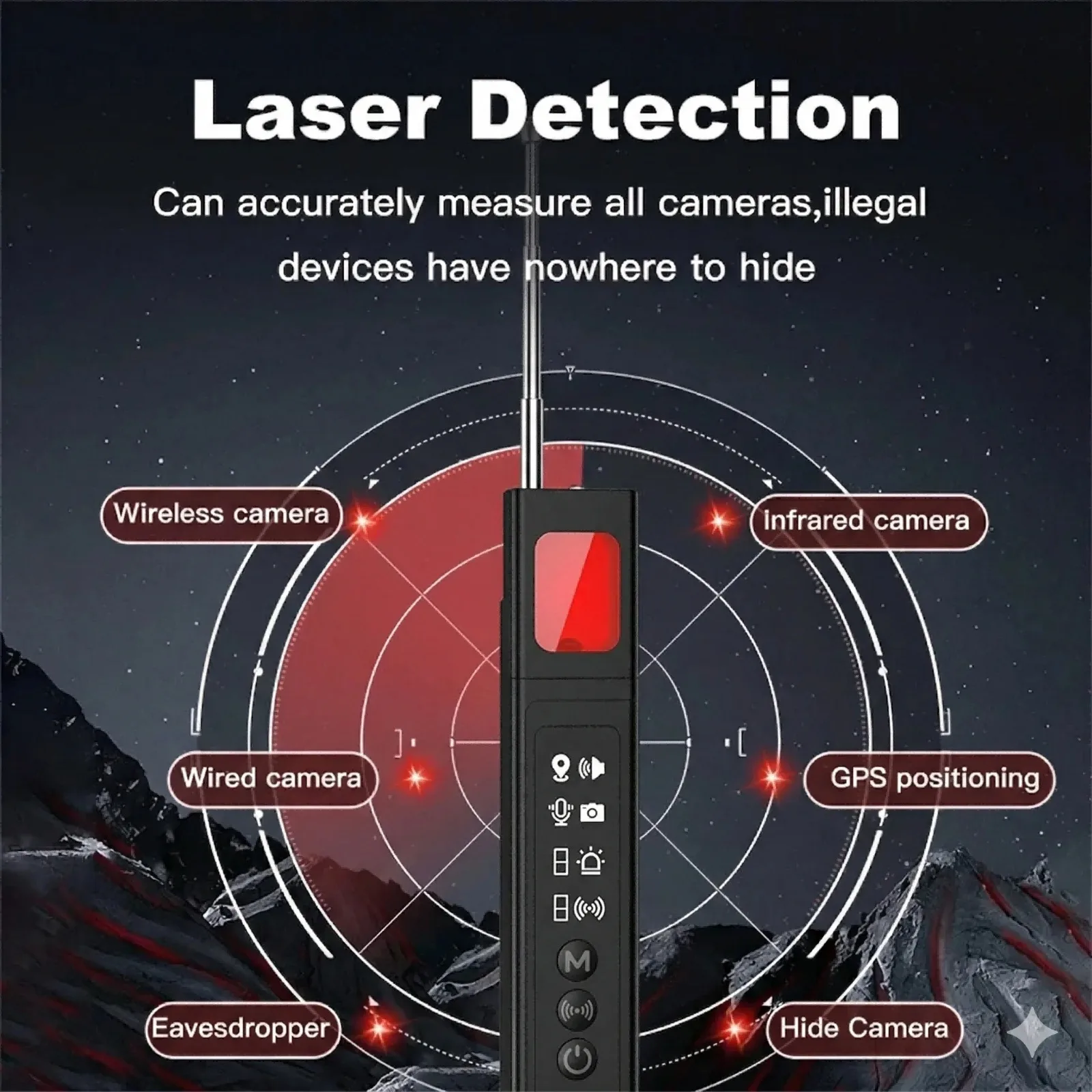 

Anti Spy Hidden Camera Detector GPS Tracker Finder RF Signal Scanner Privacy Protector for Hotel Travel Wireless Device Finder