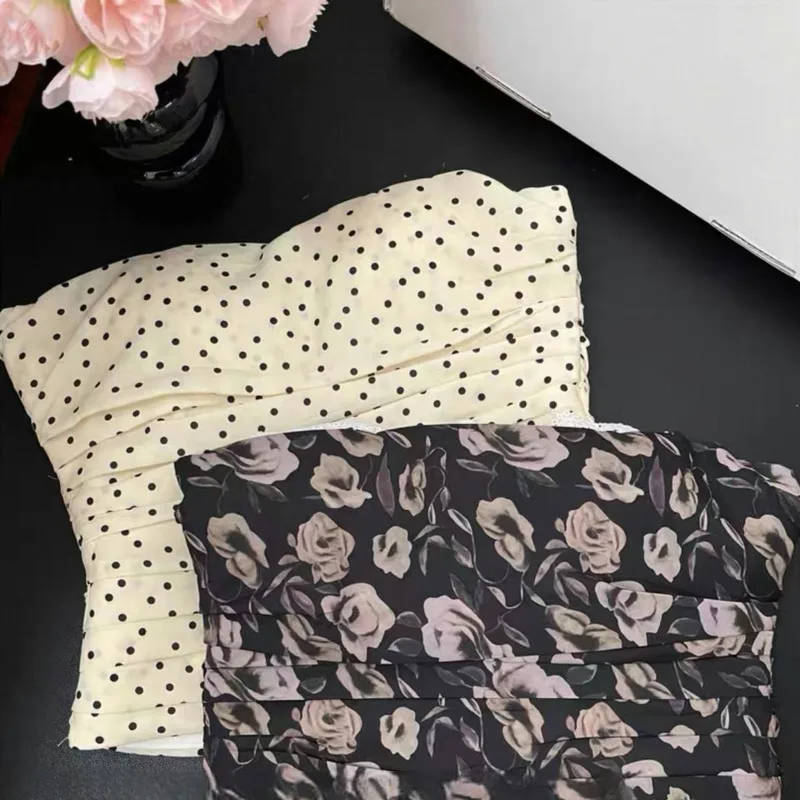 Luxury Magd Floral Print Strapless Dress 2025 New Baddie Xshape Built In Bra Mini Dress Tupe Top Fashion Socialite Party Clothes