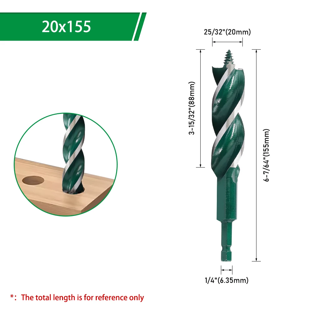 LAVIE 3-Schneiden-Senkbohrer 6-35mm, 155/230mm Länge, Elektrowerkzeug-Zubehör für Holzbearbeitung & Lochvergrößerung – Detail 16
