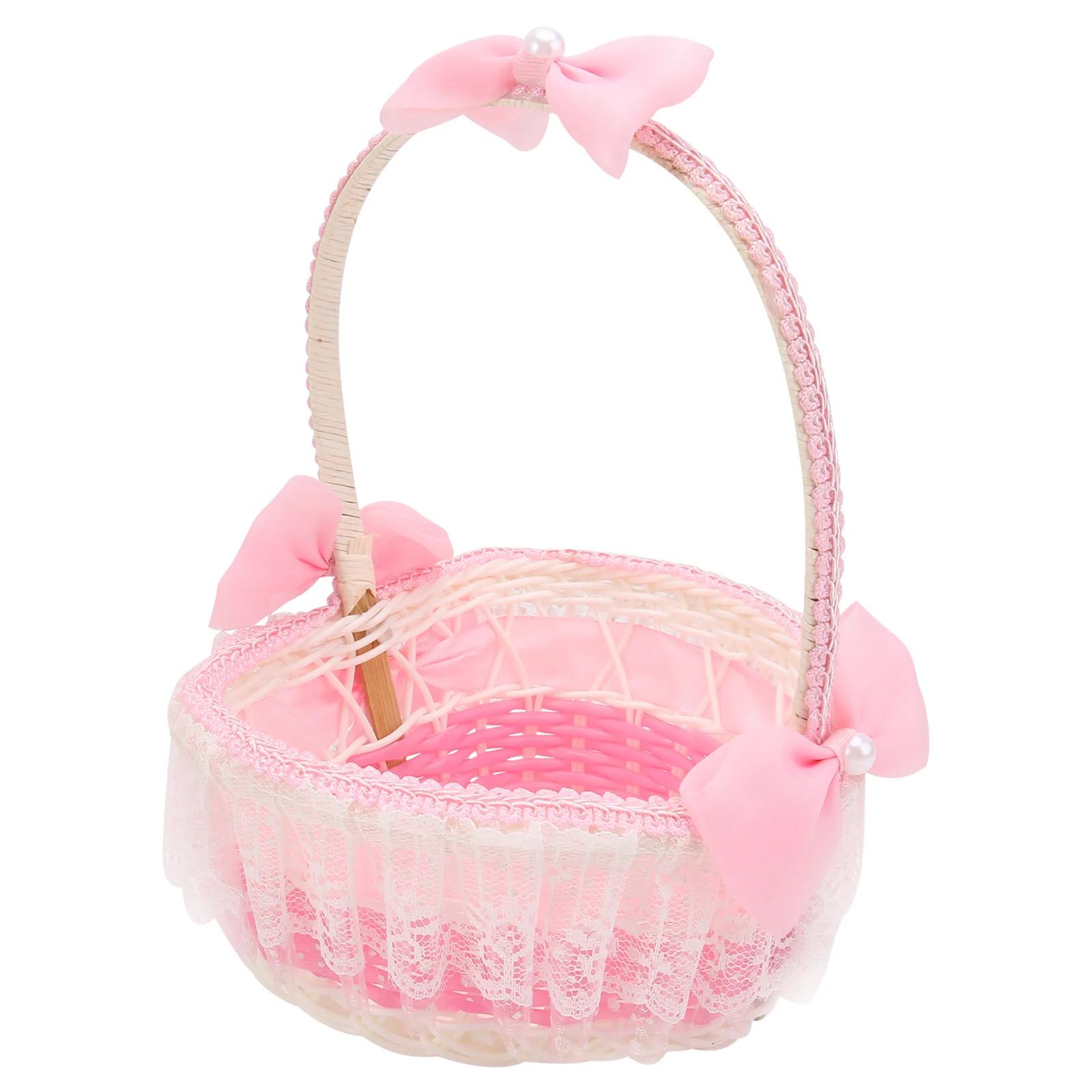 سلة زهور الزفاف على شكل قلب محمولة خفيفة الوزن وقابلة لإعادة الاستخدام لتزيين البتلة وحفلات الزفاف والولائم وتخزين الهدايا التذكارية