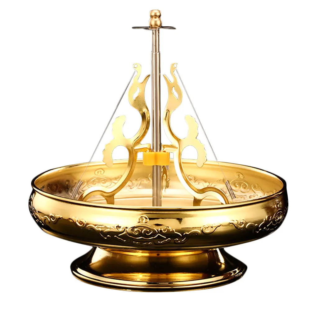 

Stable Alloy Incense Holder Golden Finish Tower Incense Burner with Ash Collection Area Decorative Desktop Censer for Office