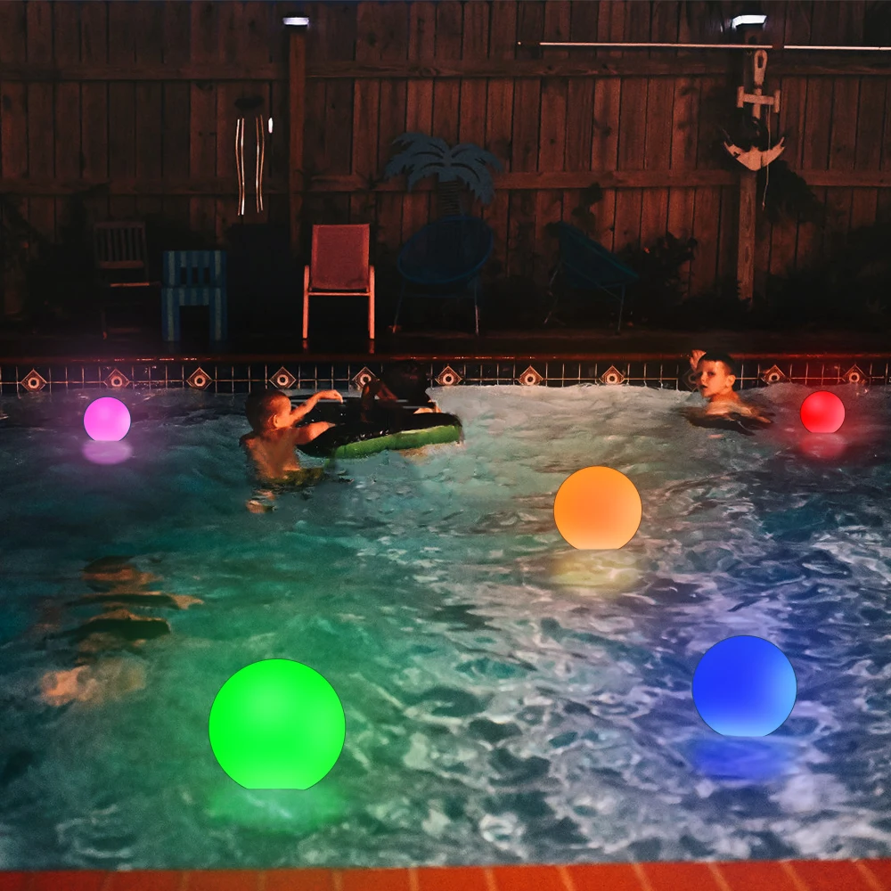 1/ 4/ 8 Packs of Rechargeable Swimming Pool Lights 3-inch LED Ball Lights 12 Hour Working Time Multi-color Variable Balls