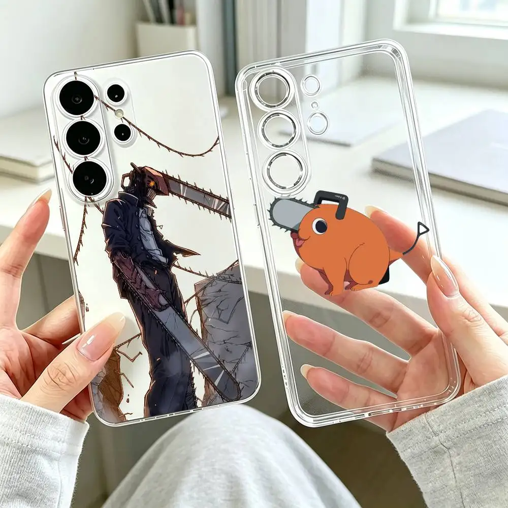 Chainsaw Man Pochita Denji  Phone Case Transparent Silicone Soft For Samsung S25,S24,S21,S22,S23,S30,Ultra,S20,Plus,Fe Gift