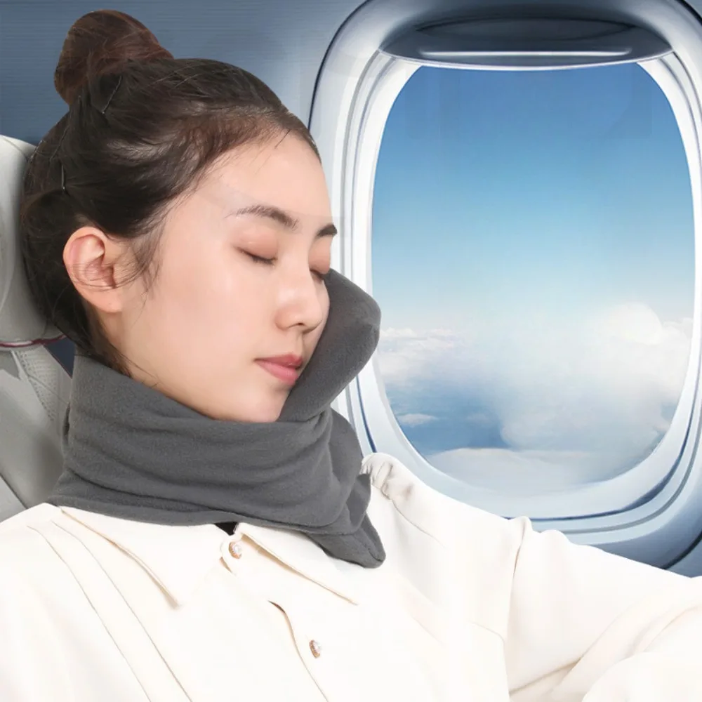 Memory Foam Travel Pillow Solid Color Long Distance Trave Aircraft Neck Pillow Washable Cover Lightweight Comfortable Pillows