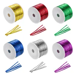 100 Yards Colorful Metallic Twist Ties 7 colors Bread Cake Candy Ties for Bags Twist Ties for Wedding Party Gift Wrapping Bags