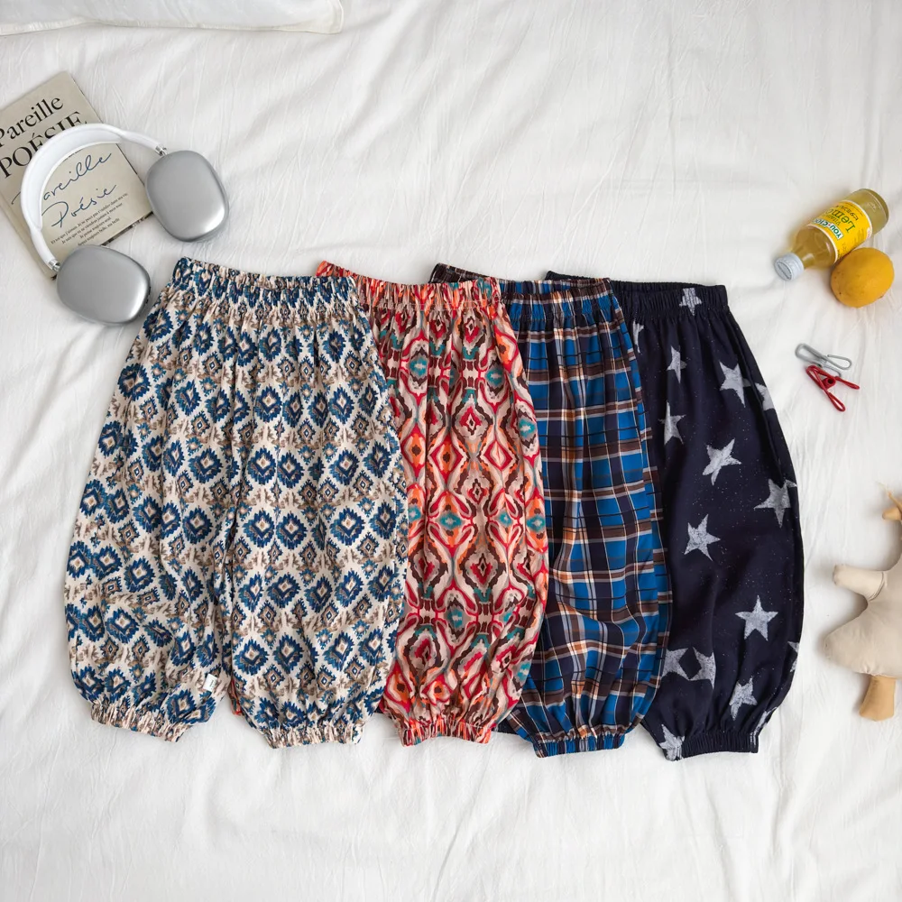 Kinder Sommer Anti-Mücken-Hose Jungen Mädchen Atmungsaktive Bedruckte Haremshose Lockere Bloomers für 2-9 Jahre Kinderkleidung – Detail 3