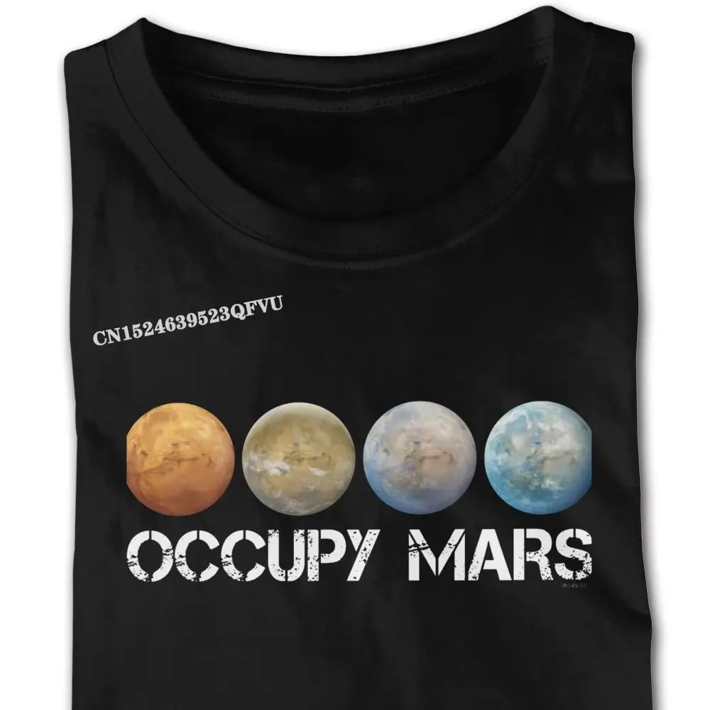 Yellow Occupy Mars Terraform SpaceX Shirt Men Cheap Custom Gothic Style Anime Tshirt Red Gothic Style Tee Shirt