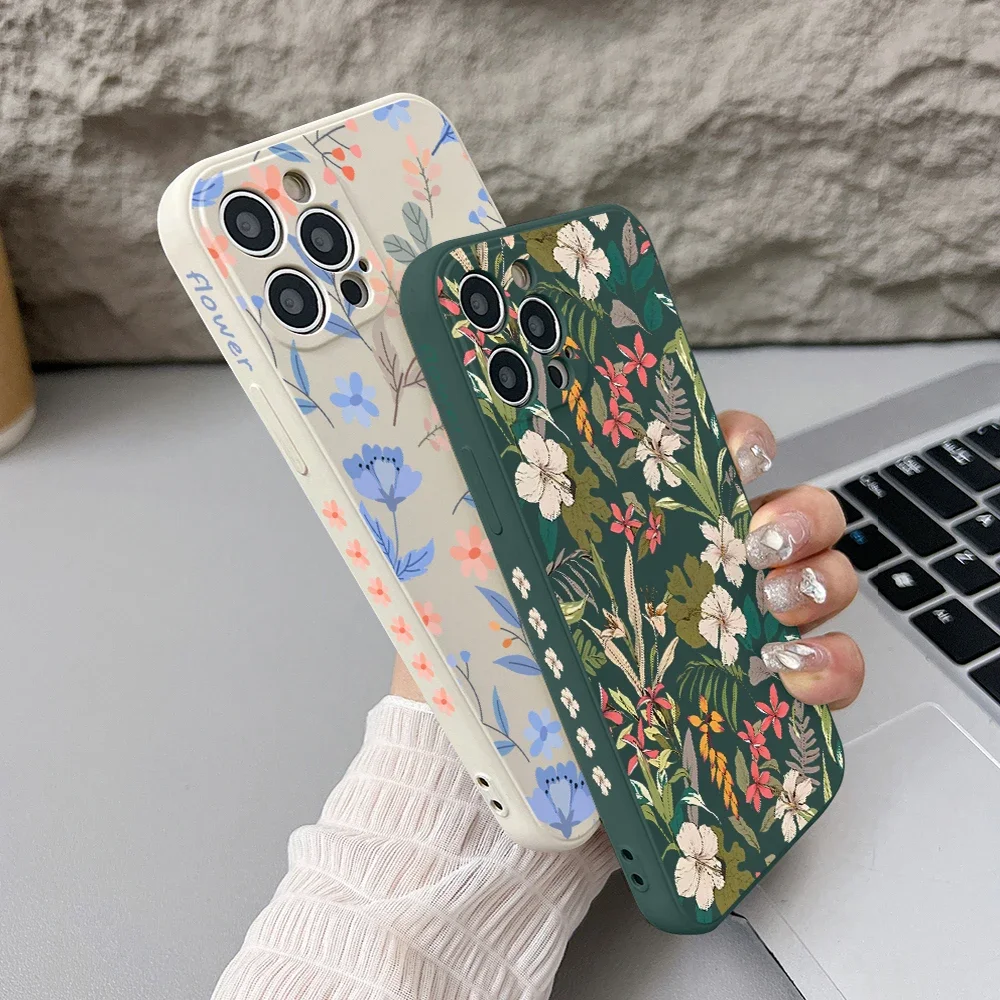 Capa de silicone macio de luxo com design de flor para huawei, moda, para p40 p30 p20 lite mate 20 nova 9 se 8i 7i 6 4e pro