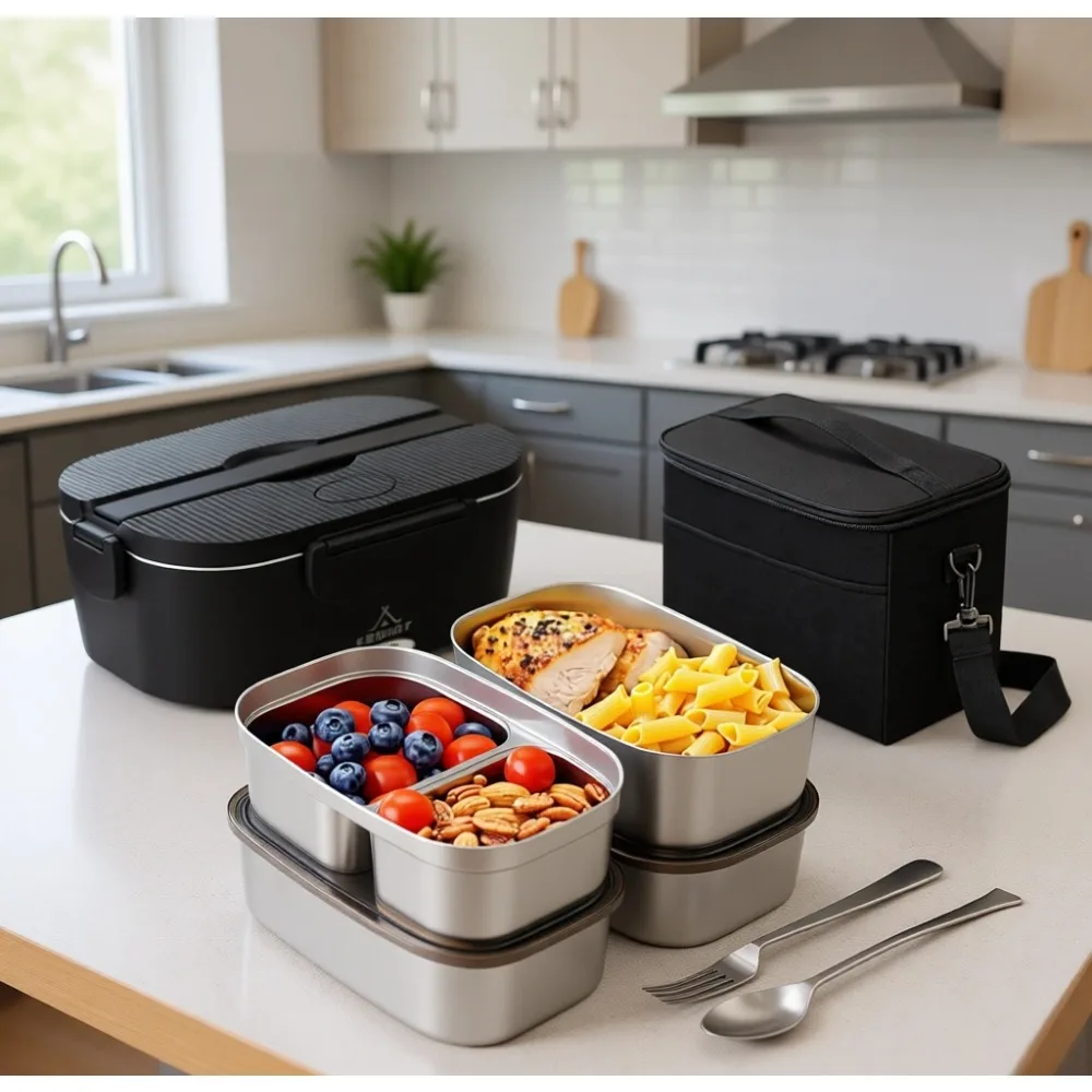 

Портативный термоконтейнер для еды 15 л, из нержавеющей стали, 12В/24В/110В, для путешествий, работы, автомобиля, грузовика