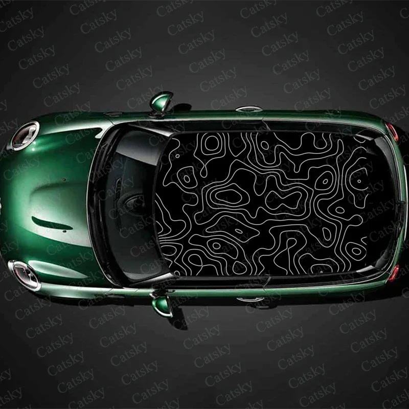 

Customizable Topographic Car stickers decals car roof sunroof decoration stickers vinyl wrap modified itache car stickers decals