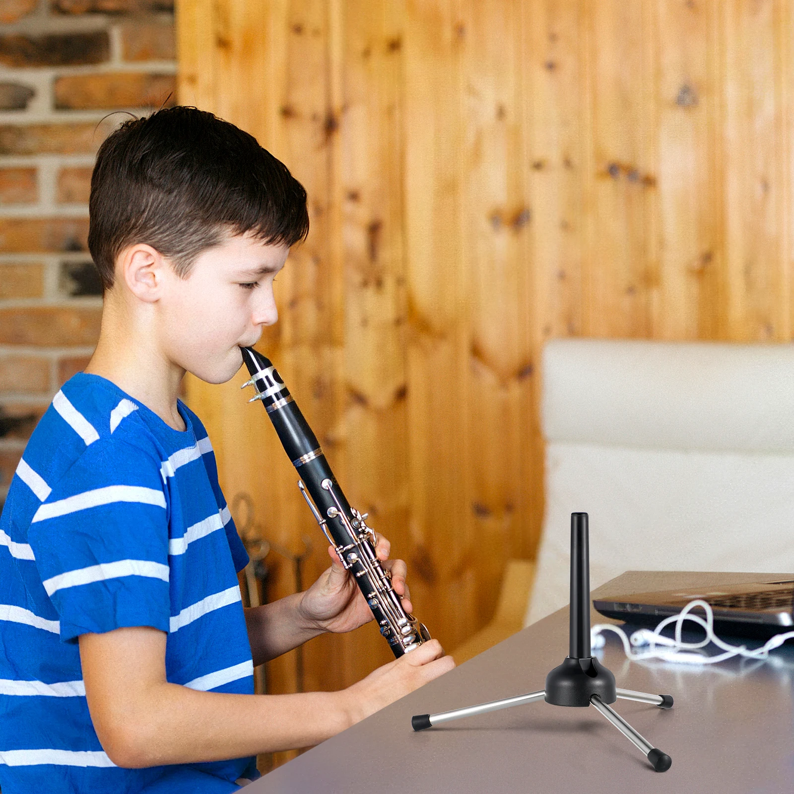 

Clarinet Stand Portable Flute Music Tripod Stands Instrument Tripod Instrument Foldable Sturdy Triangle Plastic Oboe Sax