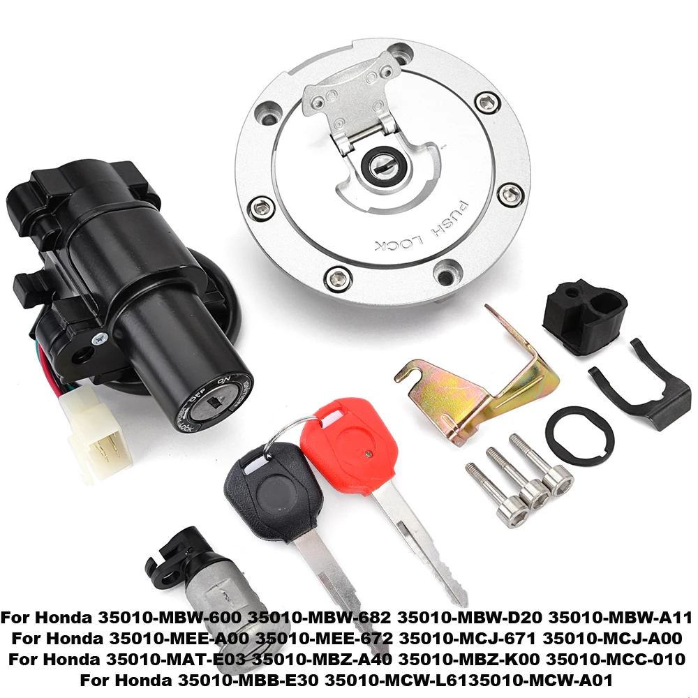 

Fuel Gas Cap Ignition Switch Seat Lock with Key Kit For Honda CBR600RR CBR900RR CBR954 CBR929 CBR600 CBR600F PC35 VTR1000