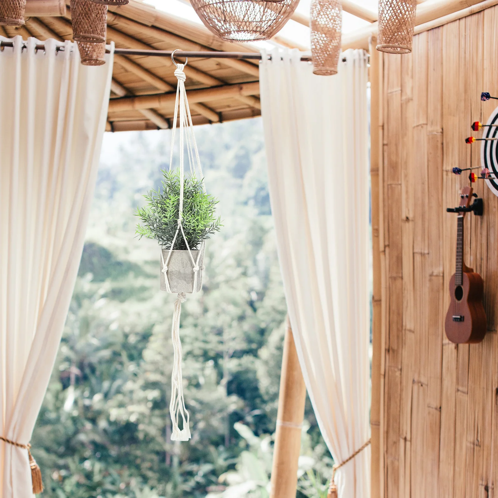 

4Pcs Plant Stand Flower Pot Net Pouch Macrame Plant Hanger Indoor Hanging Planter Holder Bohemian Home Garden Decor