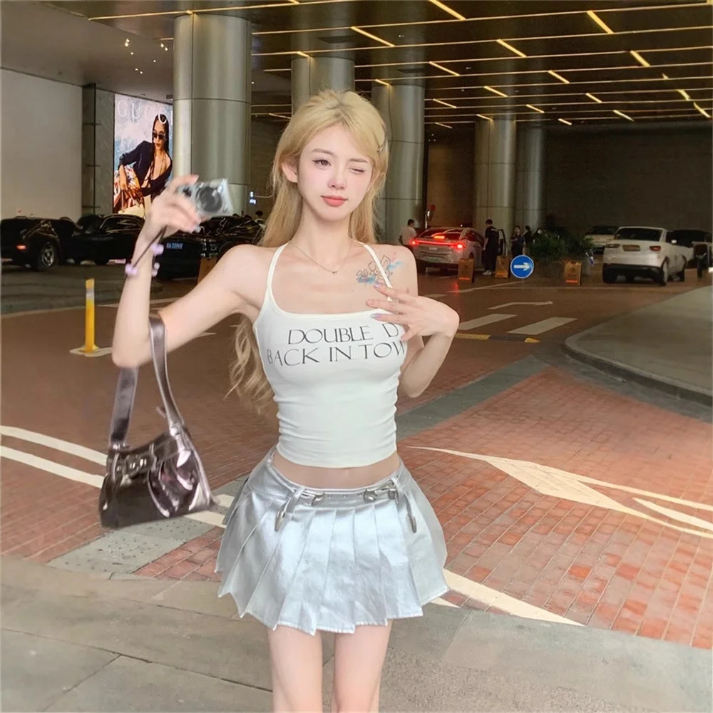 Ariseism الأمريكية الرجعية حار فتاة حزام سترة المرأة الصيف أبلى جديد سليم صالح أكمام أعلى الكورية نمط غير رسمي