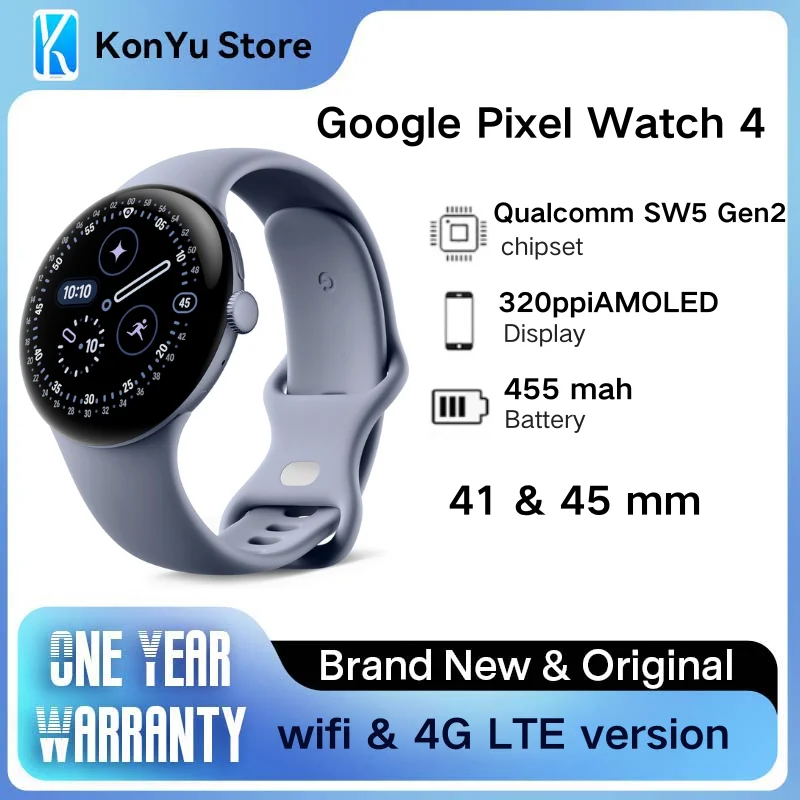 

New Google Pixel Watch 4 WIFI/LTE Version 41mm&45mm Qualcomm SW5 Gen 2 AMOLED SmartWatch